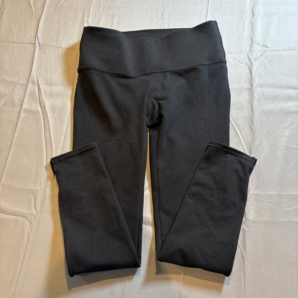 Spanx Black Athleisure High Waist Cropped Leggings Side Slit Womens Size Medium - Picture 5 of 10